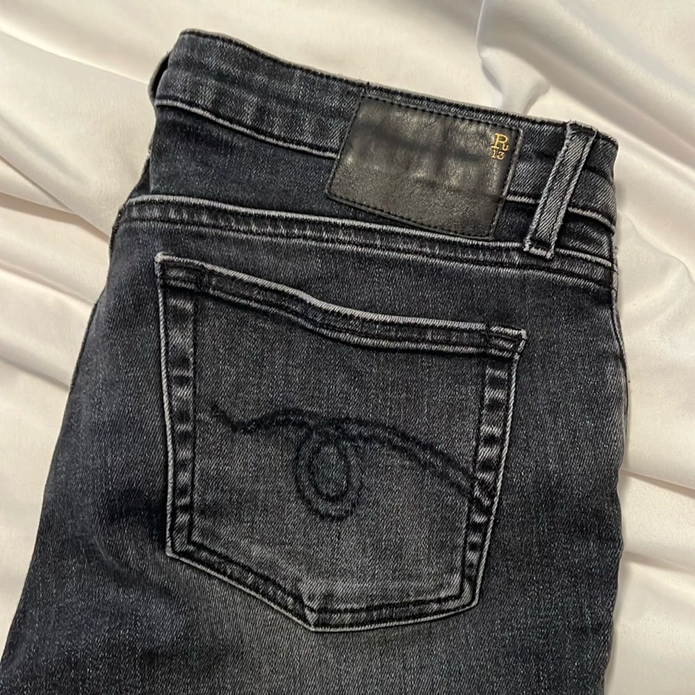 R13 black (rinsed) denim jeans size 25